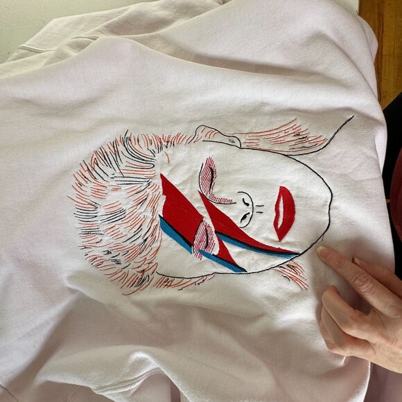 RARE Saint Luis NYC Light Pink Sweatshirt Hoodie VYBES Los Angeles David Bowie M - Picture 12 of 16